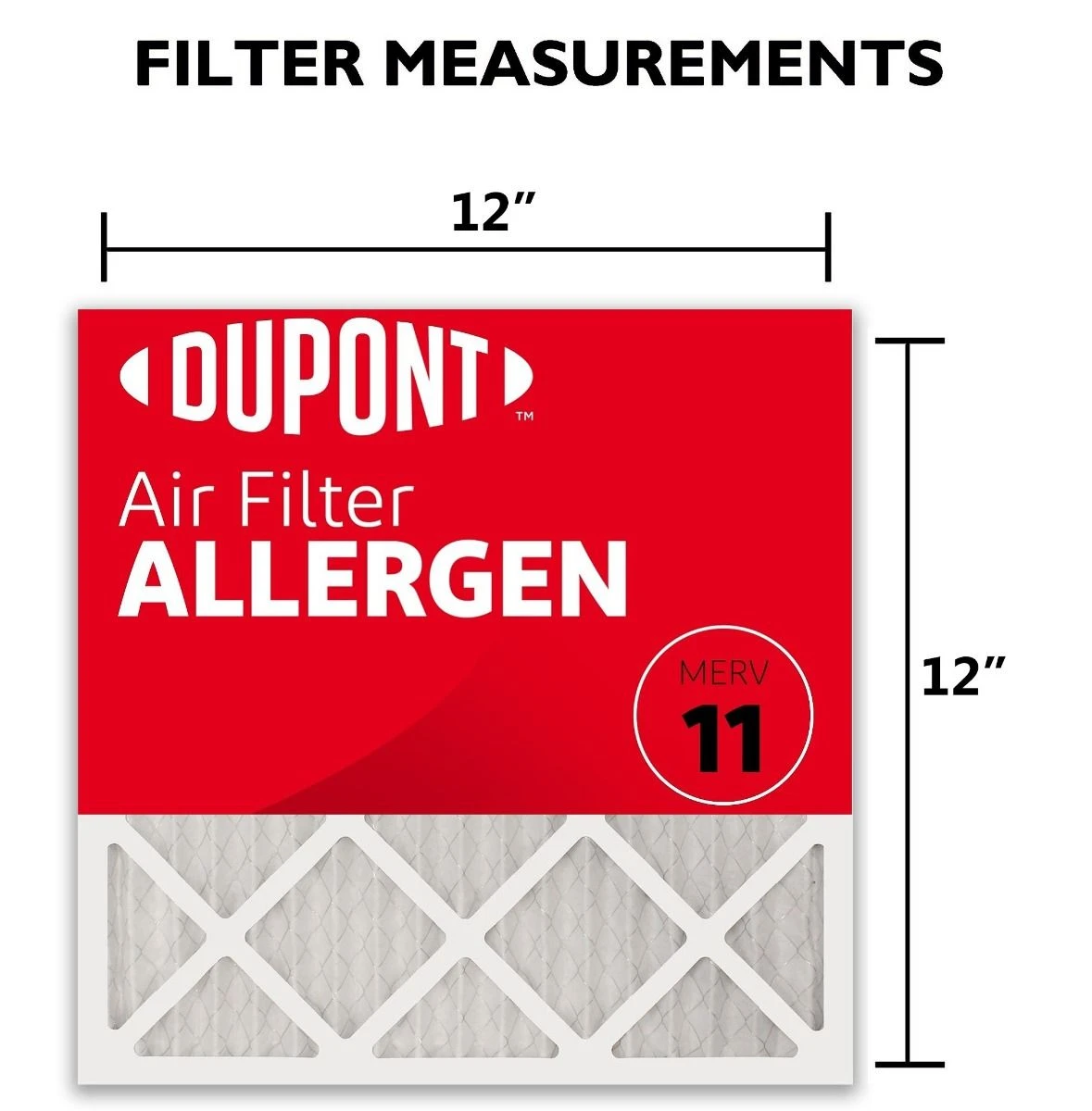 12x12x1 (Actual Size) DuPont™ Allergen Air Filter (MERV 11) 5 12x12x1 (Actual Size) DuPont™ Allergen Air Filter (MERV 11) - Image 3